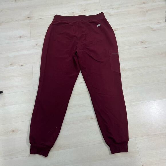 Figs Women's Drawstring Waist Zamora Jogger Scrub Pant Size Large Burgundy - Picture 6 of 14